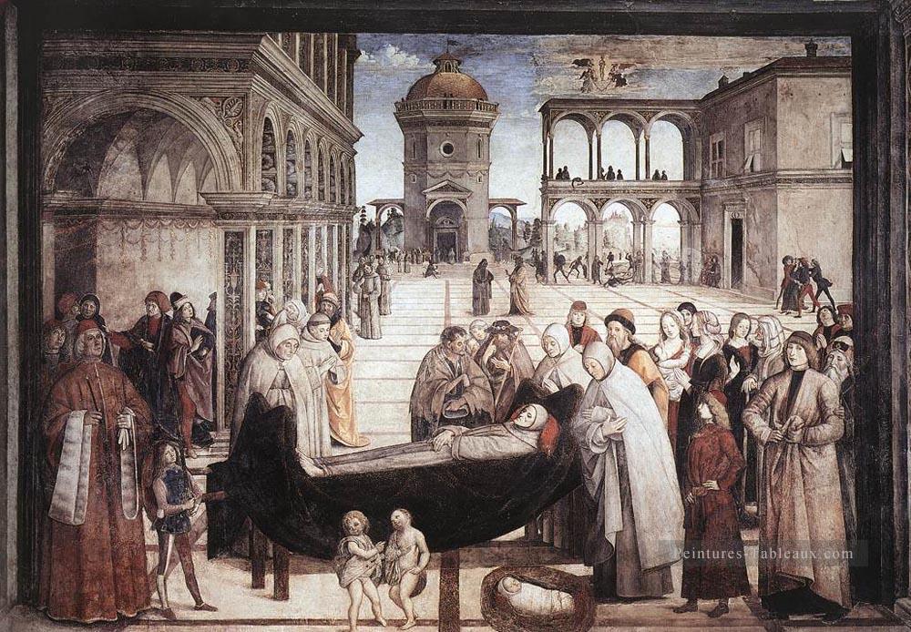 Mort de St Bernadine Renaissance Pinturicchio Peintures à l'huile